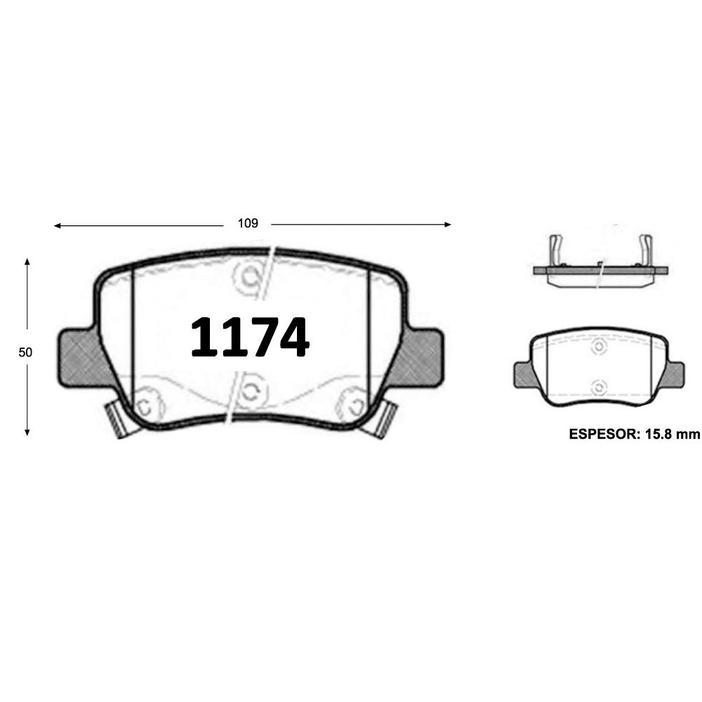 Pastillas de Freno ITAL BRAKES PM P1174 Toyota Avensis Gli (2011–2012) - imagen 3