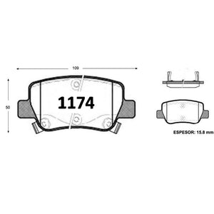 Pastillas de Freno ITAL BRAKES PM P1174 Toyota Avensis Gli (2011–2012) - imagen 3