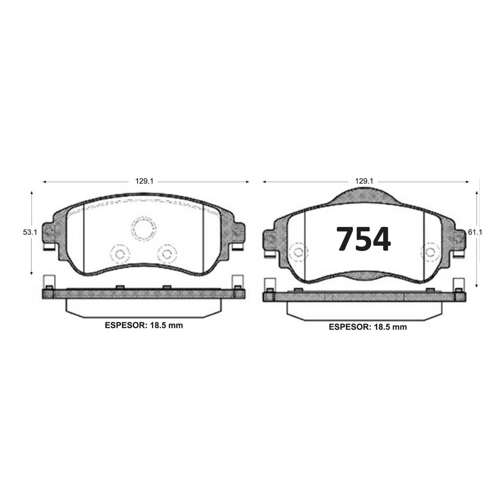 Pastillas de Freno Delanteras GTX CLASSIC P0754 Fiat Cronos Drive (2020–2022) - imagen 2