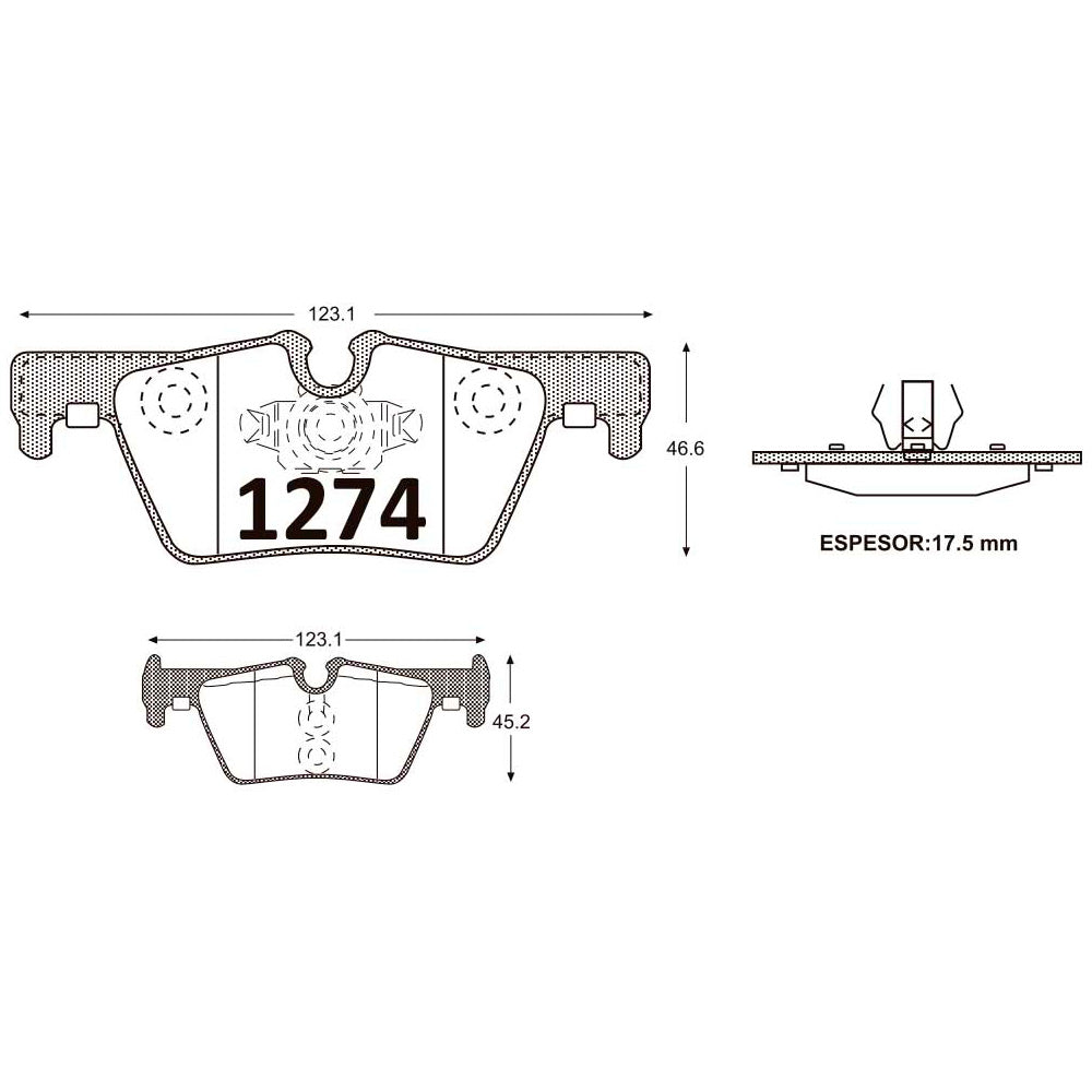 Pastillas de Freno Traseras GTX CLASSIC P1274 Bmw 118d Hb (2020–2022) - imagen 3