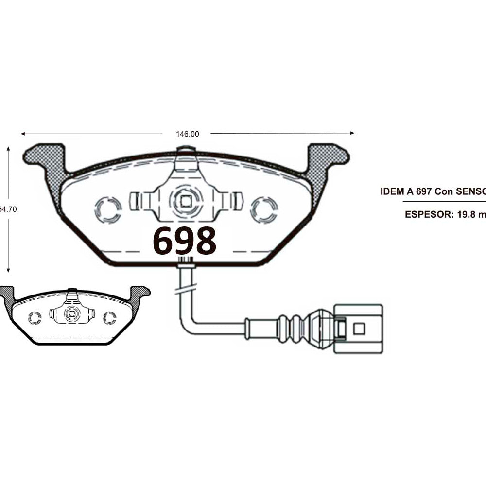 Pastillas de Freno GTX CLASSIC P0698 Subaru New Impreza (2020–2021) - imagen 3