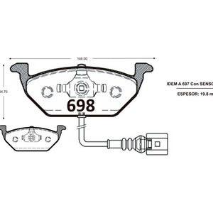 Pastillas de Freno GTX CLASSIC P0698 Subaru New Impreza (2020–2021) - imagen 3