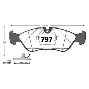 Pastillas de Freno Traseras GTX CLASSIC P0797 Opel Vectra/Msprinter 313 - imagen 3