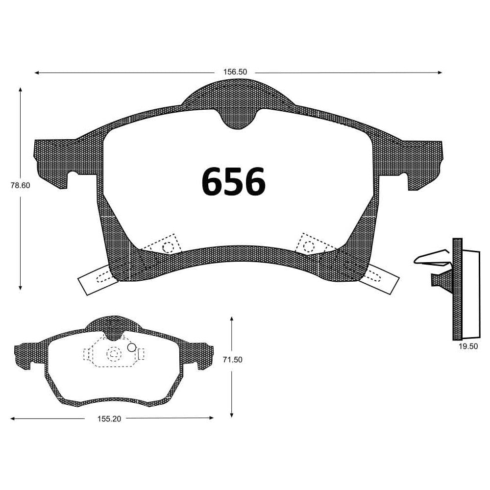 Pastillas de Freno GTX CLASSIC P0656 Chevrolet Chevy 1.7 (2004–2007) - imagen 3