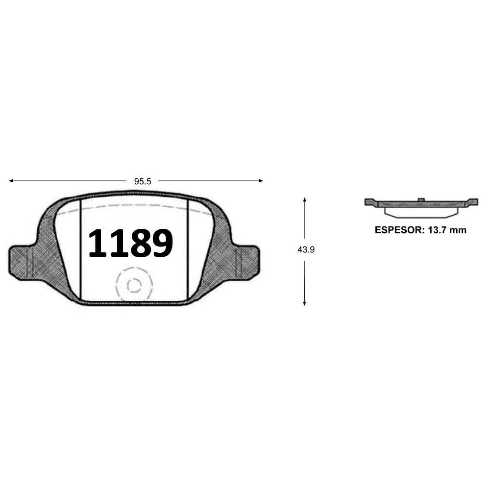 Pastillas de Freno Traseras GTX CLASSIC P1189 Fiat Linea Active (2012–2014) - imagen 3