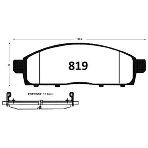 Pastillas de Freno GTX CLASSIC P0819 Mitsubishi L200 Katana (2008–2019) - imagen 3