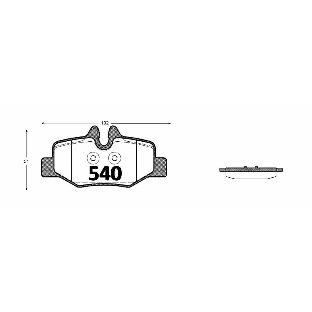 Pastillas de Freno Traseras ITAL BRAKES PM P0540 Mercedes Benz Viano (2007–2010) - imagen 3