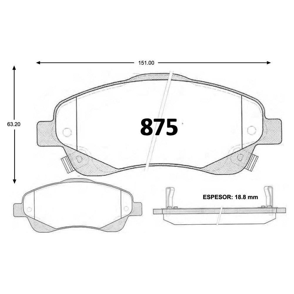 Pastillas de Freno GTX CLASSIC P0875 Toyota Avensis Lei (2005–2009) - imagen 3