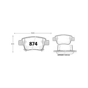 Pastillas de Freno GTX CLASSIC P0874 Toyota Avensis Lei (2005–2009) - imagen 3