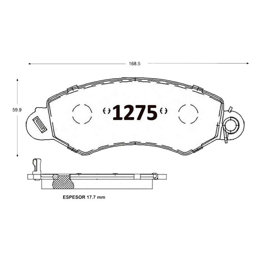 Pastillas de Freno Delanteras GTX CLASSIC P1275 Maxus New V80 (2020–2021) - imagen 3