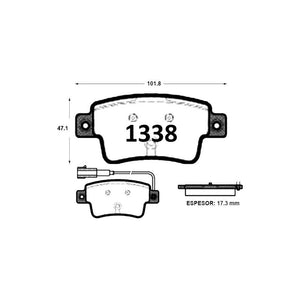 Pastillas de Freno Traseras GTX CLASSIC P1338 Fiat Grande Punto (2011–2014) - imagen 2