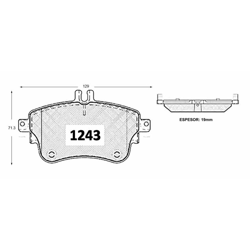 Pastillas de Freno Delanteras GTX CLASSIC P1243 Mercedes Benz A180 (2015–2016) - imagen 2