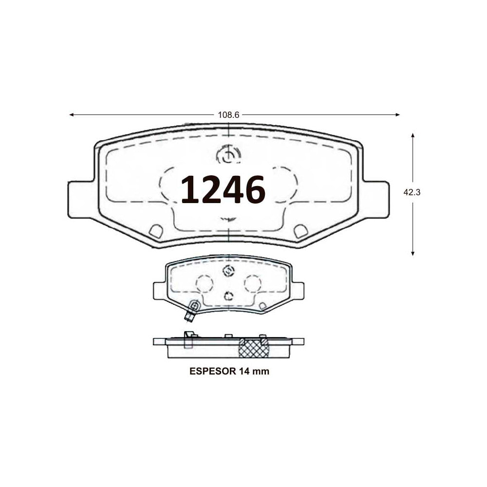 Pastillas de Freno Traseras GTX CLASSIC P1246 Byd S6 2013 - imagen 3