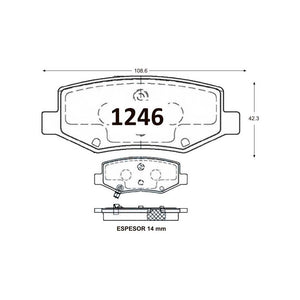 Pastillas de Freno Traseras GTX CLASSIC P1246 Byd S6 2013 - imagen 3