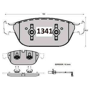 Pastillas de Freno Delanteras GTX CLASSIC P1341 Audi Quattro 4. 12- - imagen 3