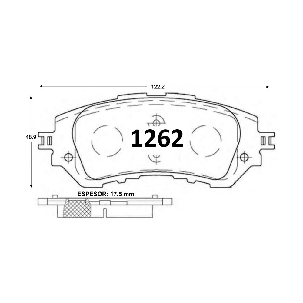 Pastillas de Freno Delanteras ITAL BRAKES PM P1262 Toyota New Yaris (2014–2022) - imagen 3