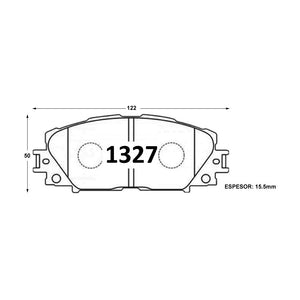 Pastillas de Freno Delanteras GTX CLASSIC P1327 Toyota Prius C (2018–2022) - imagen 3
