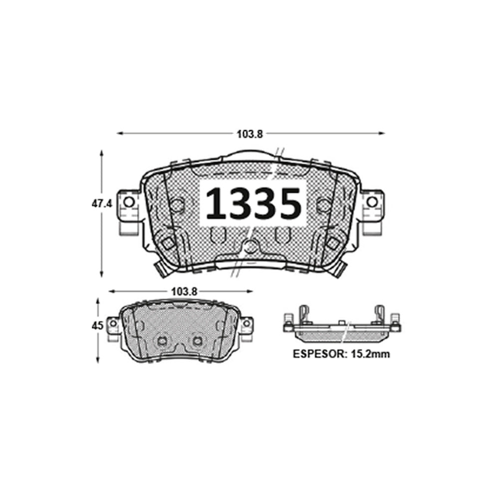 Pastillas de Freno Traseras ITAL BRAKES PM P1335 Nissan New Qashqai (2017–2022) - imagen 3