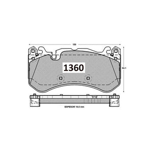 Pastillas de Freno Delanteras GTX CLASSIC P1360 Citroen C5 Aircross (2020) - imagen 2