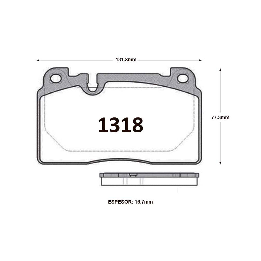Pastillas de Freno Delanteras GTX CLASSIC P1318 Audi Q5 08- - imagen 3