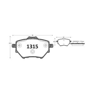 Pastillas de Freno Traseras ITAL BRAKES PM P1315 Peugeot 308 Allure (2015–2022) - imagen 3