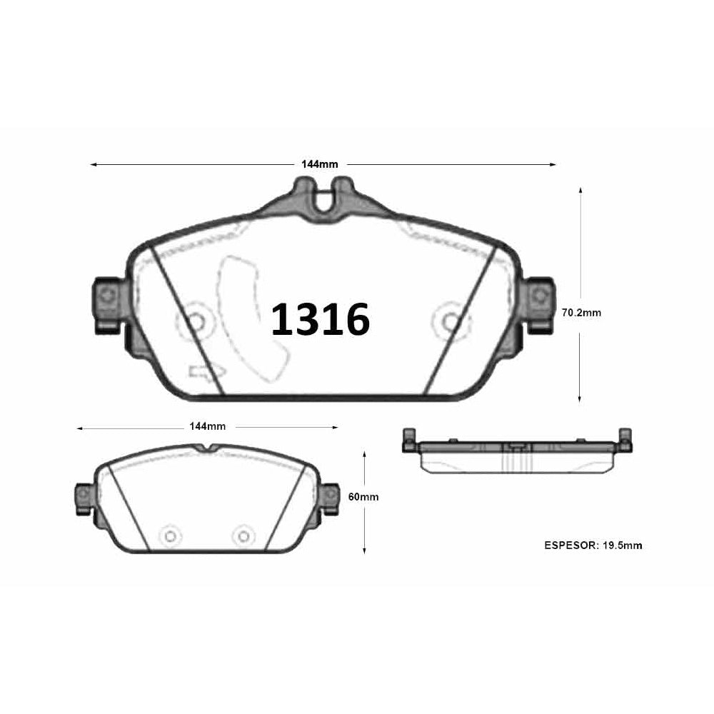Pastillas de Freno Delanteras GTX CLASSIC P1316 Mercedes Benz C200 (2020–2022) - imagen 3