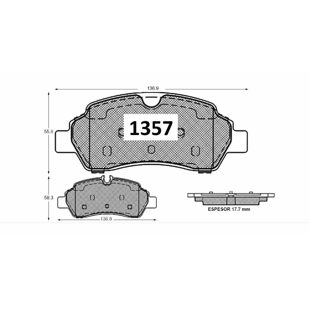 Pastillas de Freno Traseras GTX CLASSIC P1357 Ford Transit 2.2 (2015–2019) - imagen 3