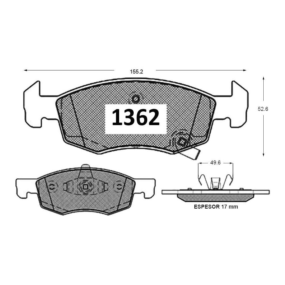 Pastillas de Freno Delanteras GTX CLASSIC P1362 Opel Corsa Hb (2020–2021) - imagen 3