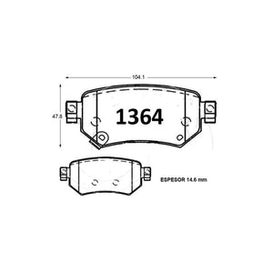 Pastillas de Freno Traseras GTX CLASSIC P1364 Mazda New 6 (2015–2022) - imagen 3