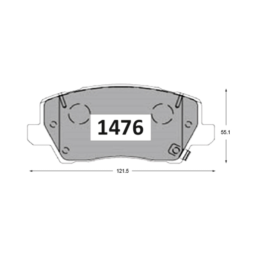 Pastillas de Freno Delanteras GTX CLASSIC P1476 Kia Morning Ex (2018–2022) - imagen 3