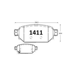 Pastillas de Freno Traseras GTX CLASSIC P1411 Mazda New 3 (2017–2022) - imagen 3