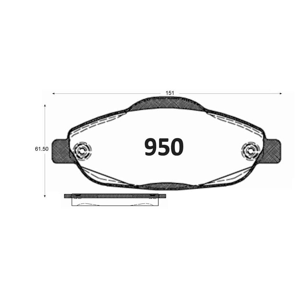 Pastillas de Freno Delanteras GTX CLASSIC P0950 Peugeot 308 Confort (2008–2010) - imagen 3
