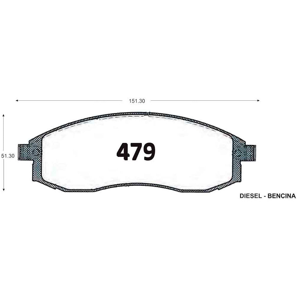 Pastillas de Freno GTX CLASSIC P0479 Mitsubishi L 200 (2001–2005) - imagen 3