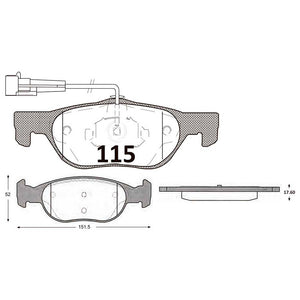 Pastillas de Freno GTX CLASSIC P0115 Fiat Brava 1.6 (1997–1998) - imagen 3