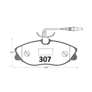 Pastillas de Freno Delanteras GTX CLASSIC P0307 Peugeot 406 95 - imagen 2