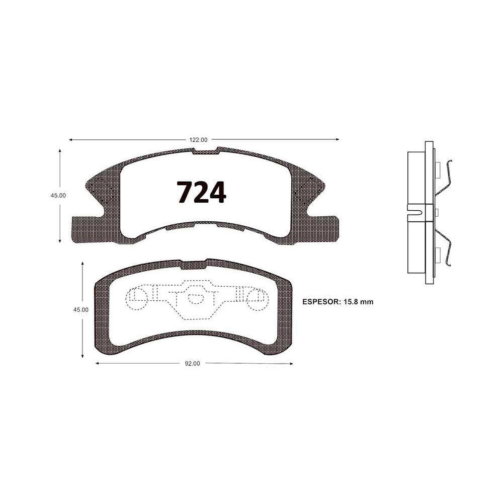 Pastillas de Freno GTX CLASSIC P0724 Mitsubishi Mirage Glx (2014–2020) - imagen 3