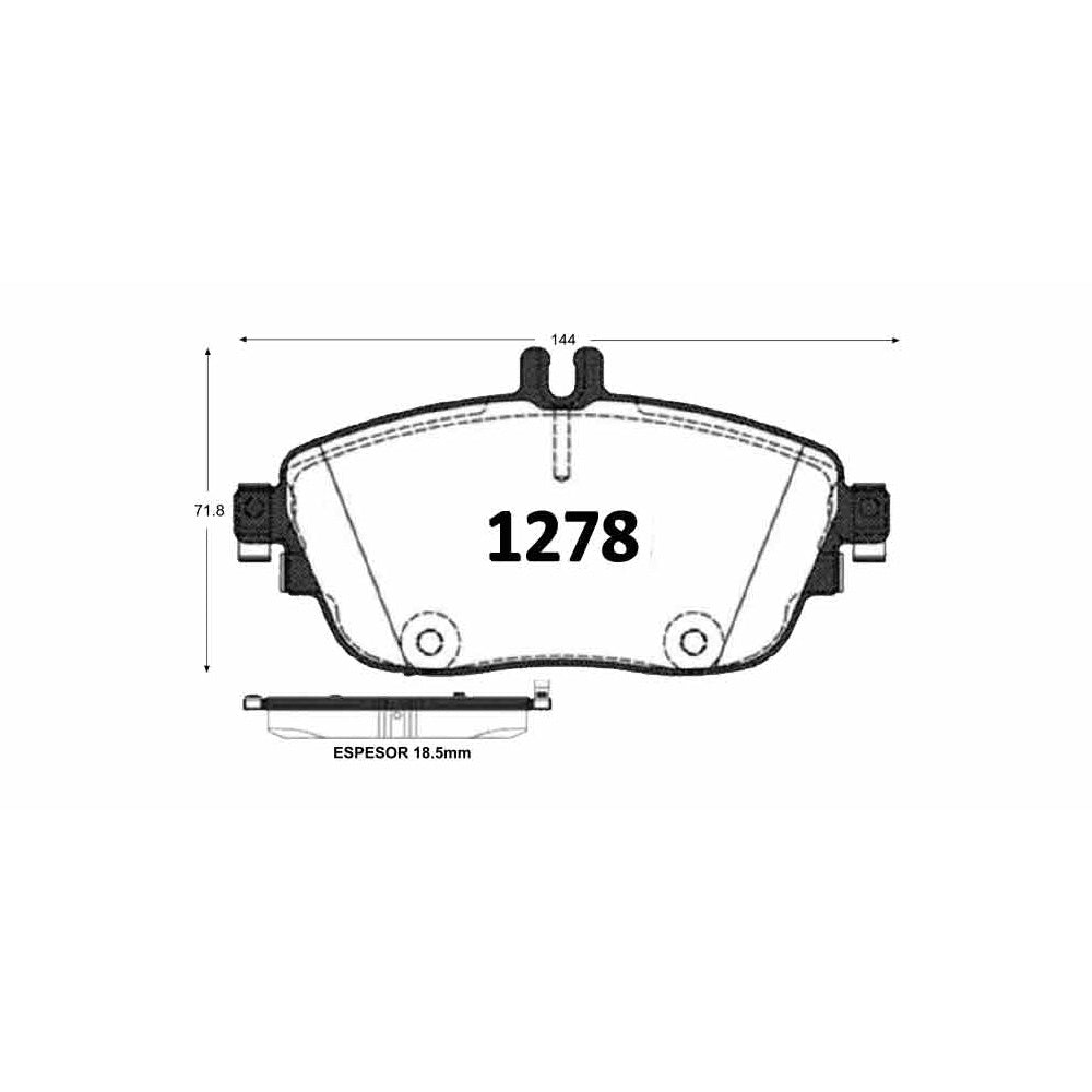 Pastillas de Freno Delanteras GTX CLASSIC P1278 Mercedes Benz A200 (2013–2019) - imagen 2