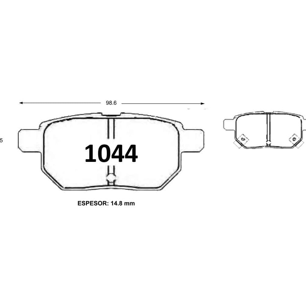 Pastillas de Freno Cerámicas Traseras GTX P1044 Toyota Corolla (2009–2018 y 2020–2022) - imagen 2