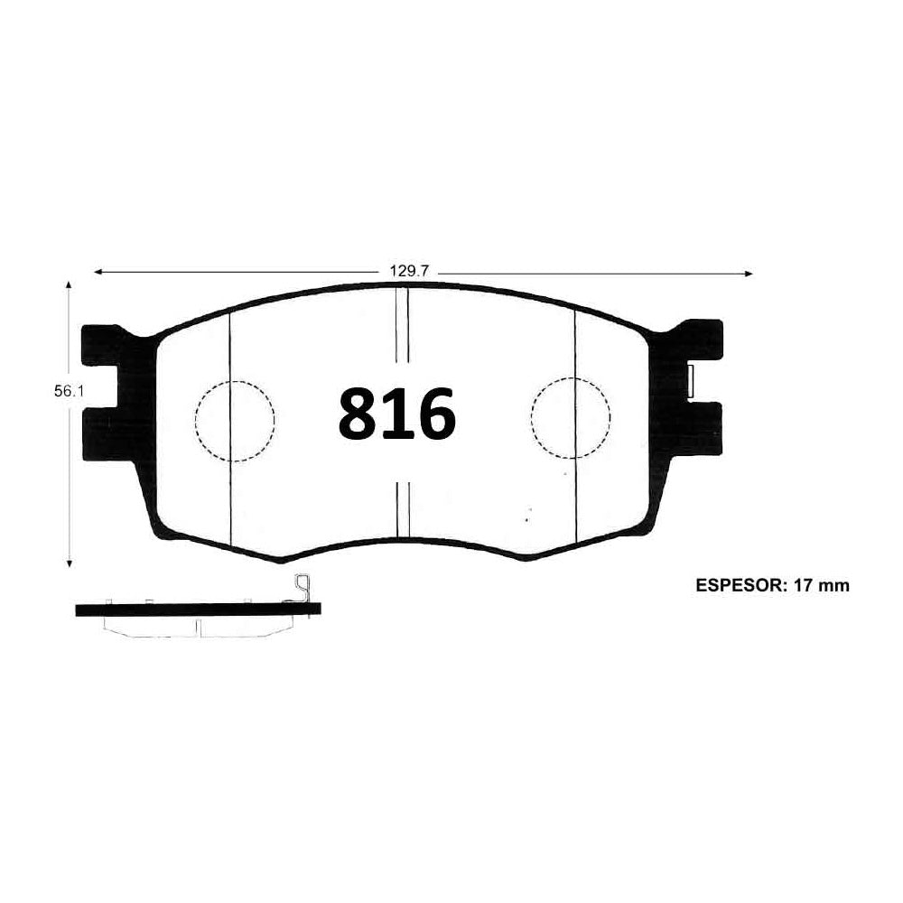 Pastillas de Freno Cerámicas GTX P0816 Hyundai Accent (2004 y 2006–2011) - imagen 2