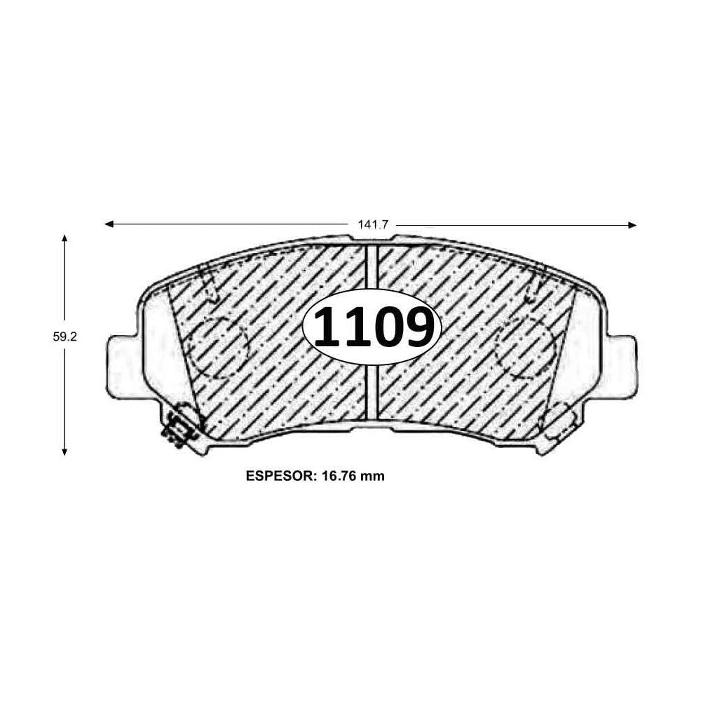 Pastillas de Freno Cerámicas Delanteras GTX P1109 Nissan Qashqai (2010–2014) - imagen 2