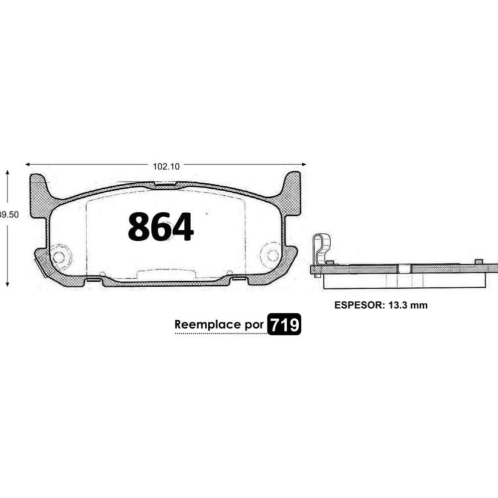 Pastillas de Freno GTX CLASSIC P0864 Mazda Miata T 03-05 - imagen 2