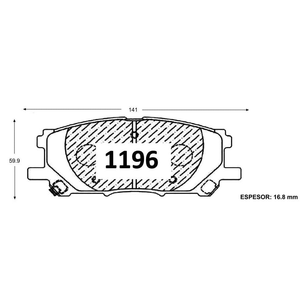Pastillas de Freno Delanteras GTX CLASSIC P1196 Toyota Highlander / Lexus 07- - imagen 2