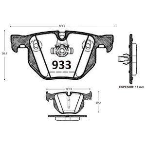 Pastillas de Freno Traseras GTX CLASSIC P0933 Bmw X6 Xdrive (2020–2022) - imagen 3