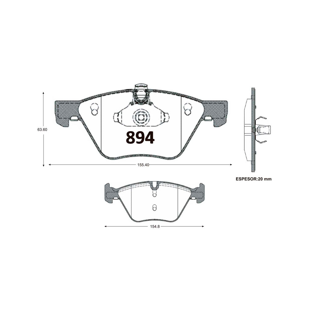 Pastillas de Freno Delanteras GTX CLASSIC P0894 Bmw 325ci/I 03 - imagen 3