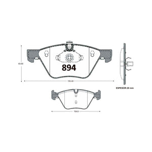 Pastillas de Freno Delanteras GTX CLASSIC P0894 Bmw 325ci/I 03 - imagen 3