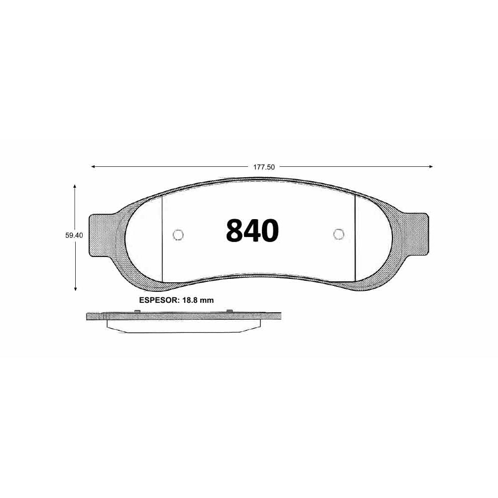 Pastillas de Freno GTX CLASSIC P0840 Ford F350 D (2006) - imagen 2