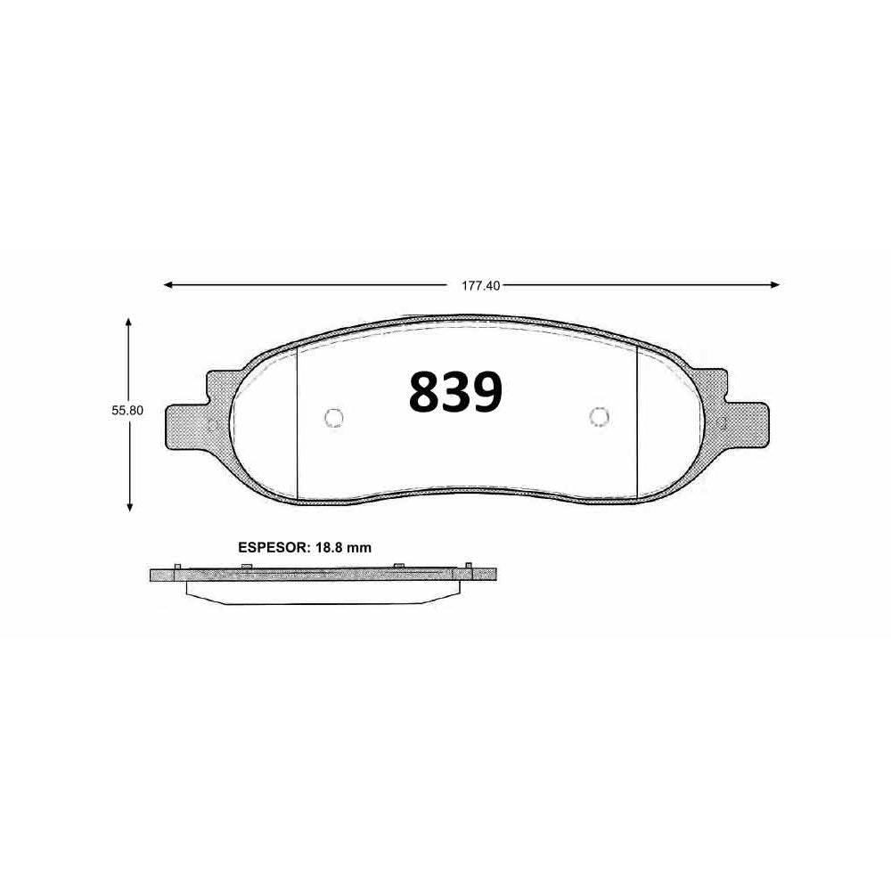 Pastillas de Freno GTX CLASSIC P0839 Ford F-250 T 05 - imagen 2