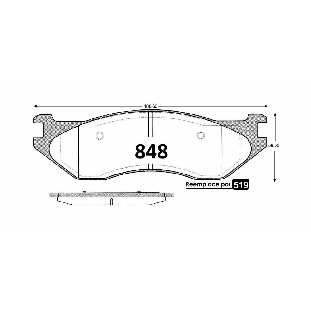 Pastillas de Freno GTX CLASSIC P0848 Dodge Durango D 05 - imagen 3