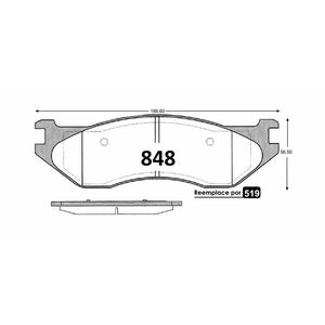 Pastillas de Freno GTX CLASSIC P0848 Dodge Durango D 05 - imagen 3