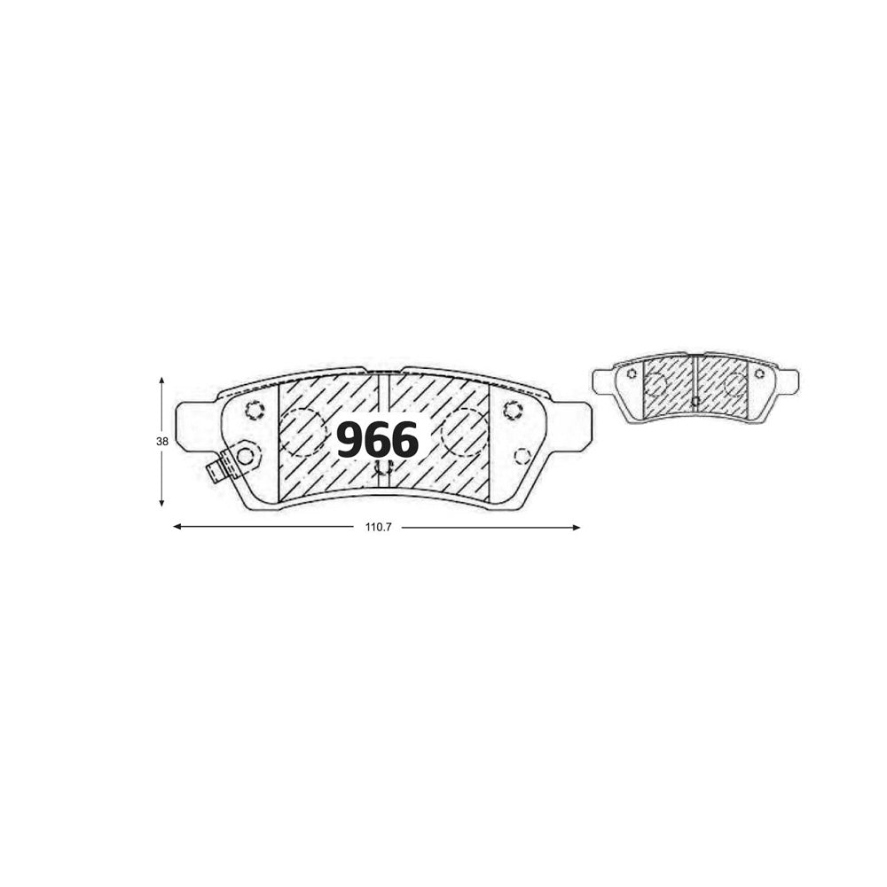 Pastillas de Freno Traseras GTX CLASSIC P0966 Nissan X-Terra 06 - imagen 3